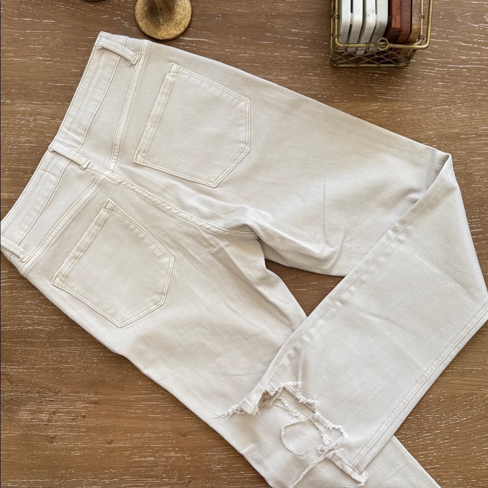Flying Monkey High Rise Cropped Flare Stretch Jean. Tan. Size 26 - Picture 5 of 8